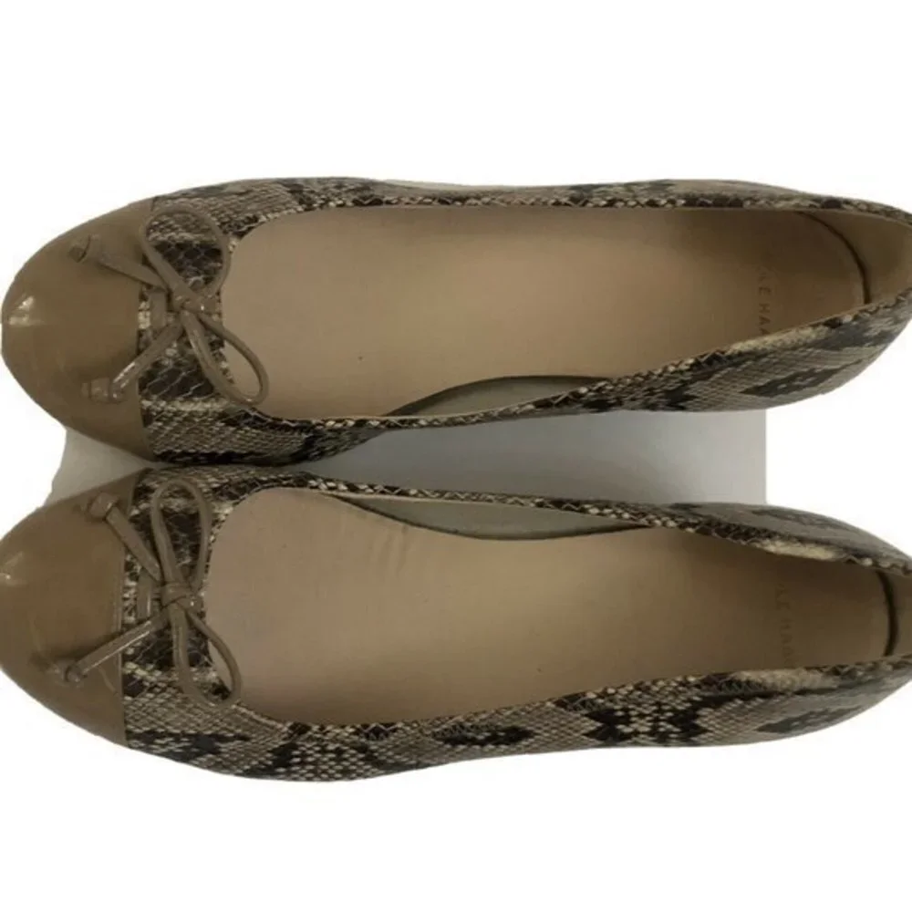 Cole Haan Womens Leather Shoes 8aa Snakeskin Wedge